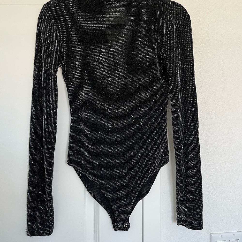 Forever 21 Glittery Black Bodysuit